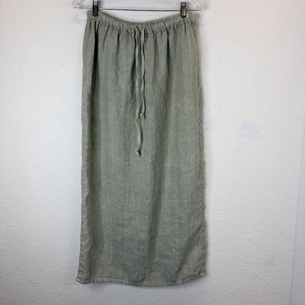 Vintage Marc Ware Green Linen Pencil Skirt Size M, beach, summer, spring, fresh